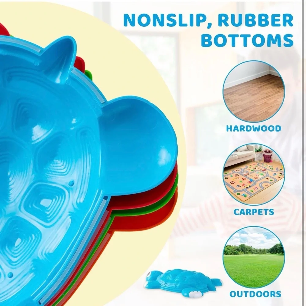 JOYIN Turtle Path Balance Stepping Stones 6 Pcs. Ages 3+  Indoor or Outdoor Play
